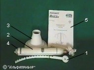 Фото комплекта поставки ионизатора воздуха (Люстры Чижевского) Аэроион-25, модификации Пальма с вращающимся излучателем (ионизирующим электродом)